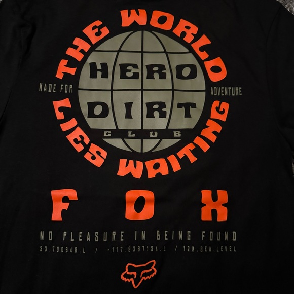 Fox Racing hero dirt club. black and orange T Shirt with big back graphic - Picture 2 of 5